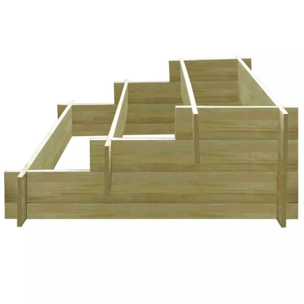 vidaXL Odlingslåda 3 nivåer 90x90x35 cm impregnerat trä