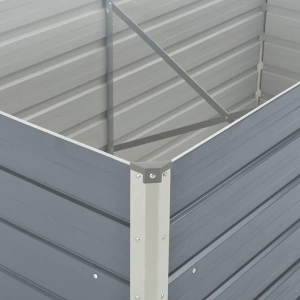 vidaXL Forhøyet hagebed 160x80x77 cm galvanisert stålgrå
