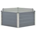 Miniatyrbillede 3 af 6: vidaXL hævet havekasse 129 x 129 x 46 gråt galvaniseret stål