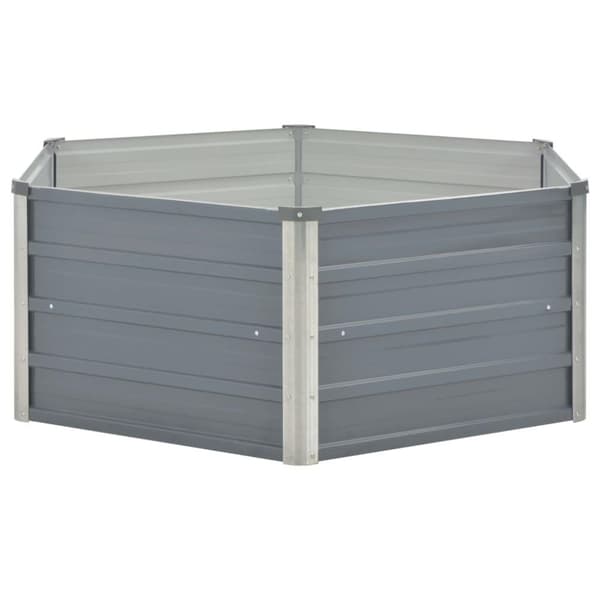 vidaXL hævet havekasse 129 x 129 x 46 gråt galvaniseret stål