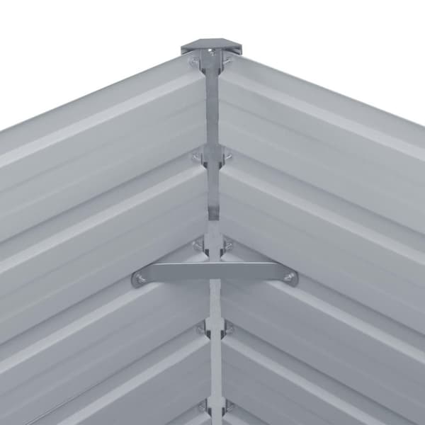 vidaXL hævet havekasse 129 x 129 x 46 gråt galvaniseret stål