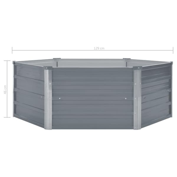 vidaXL hævet havekasse 129 x 129 x 46 gråt galvaniseret stål