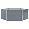 Miniatyrbillede 2 af 6: vidaXL hævet havekasse 129 x 129 x 46 gråt galvaniseret stål