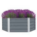 Miniatyrbillede 1 af 6: vidaXL hævet havekasse 129 x 129 x 46 gråt galvaniseret stål