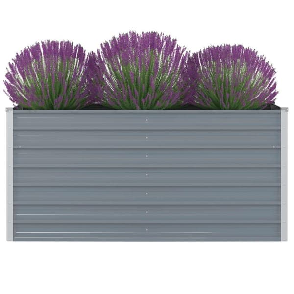 vidaXL hævet havekasse 160 x 80 x 77 gråt galvaniseret stål