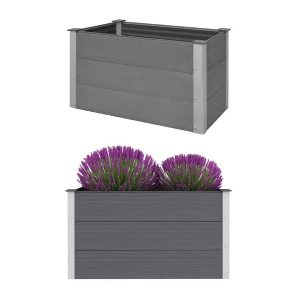 vidaXL forhøjet plantekasse 100x50x54 cm grå WPC