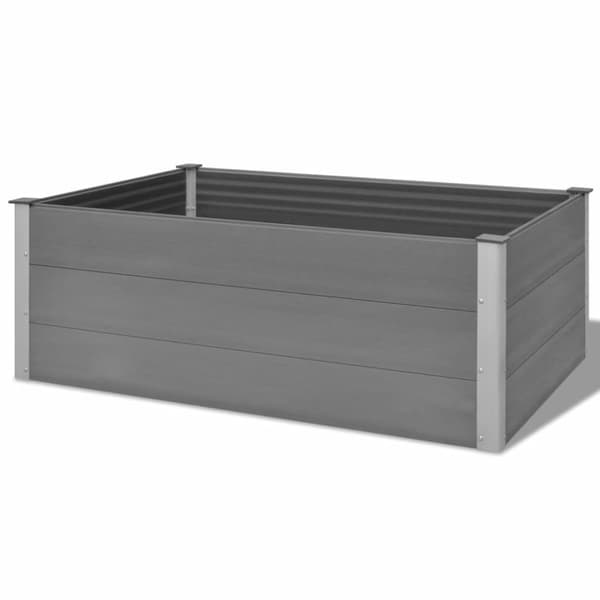 vidaXL forhøjet plantekasse 150x100x54 cm grå WPC