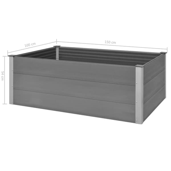 vidaXL forhøjet plantekasse 150x100x54 cm grå WPC