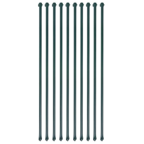 vidaXL plantestænger 10 stk. 1 m metal grøn