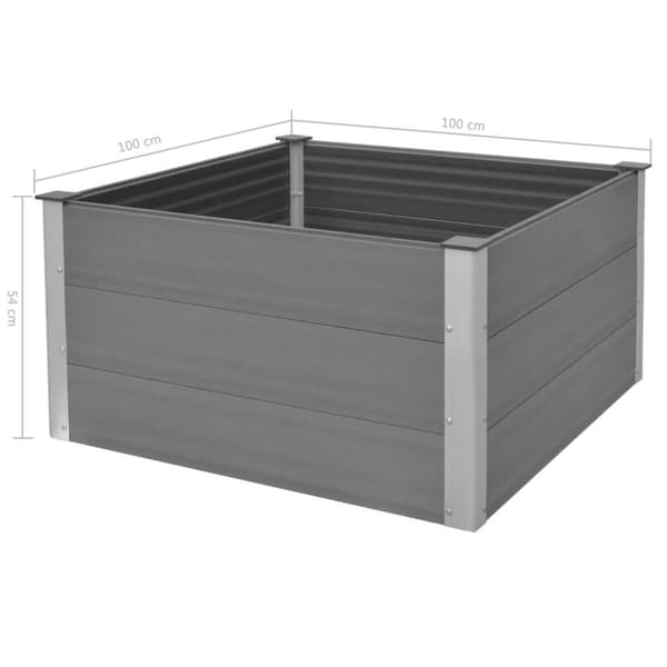vidaXL Høybed WPC 100x100x54 cm grå