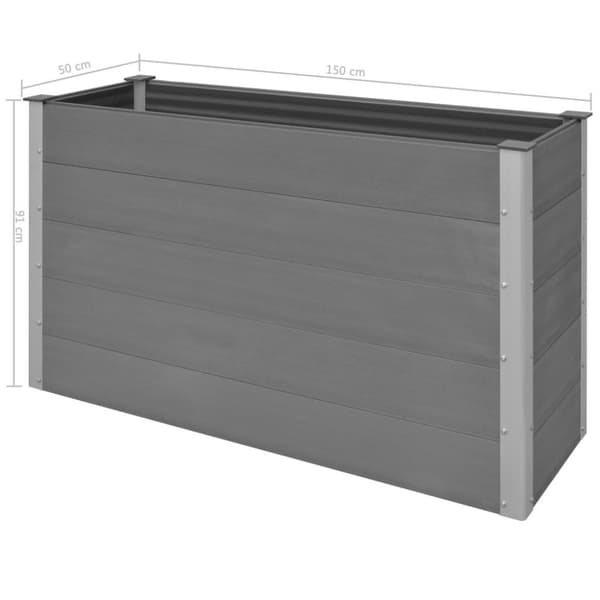 vidaXL Høybed WPC 150x50x91 cm grå