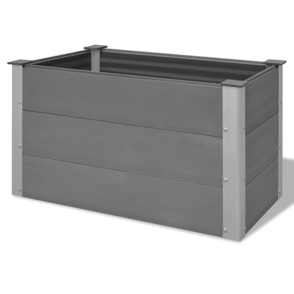 vidaXL Odlingslåda upphöjd WPC 100x50x54 cm grå