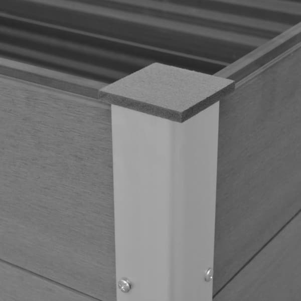 vidaXL Odlingslåda upphöjd WPC 100x50x54 cm grå