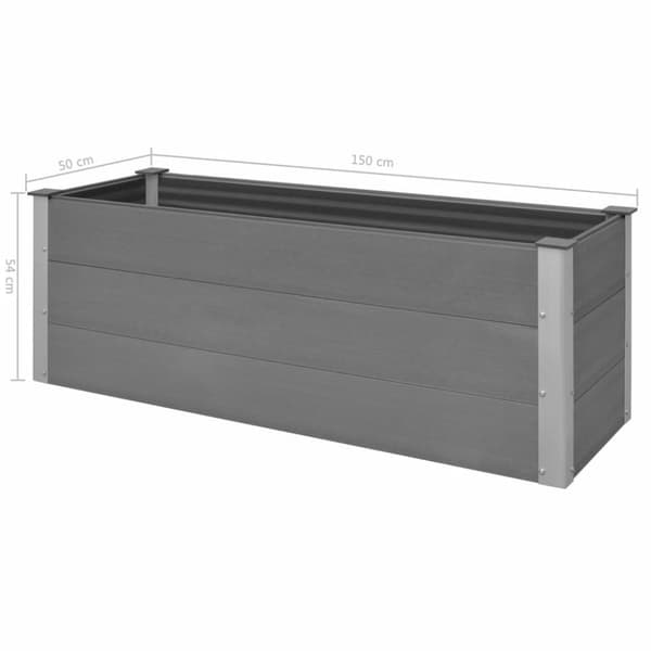vidaXL Høybed WPC 150x50x54 cm grå