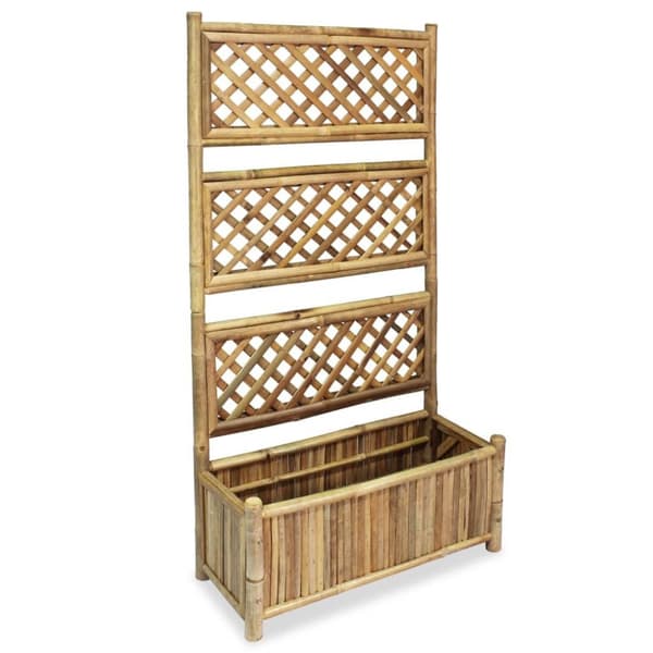 vidaXL Korotettu kukkalaatikko säleiköllä bambu 70 cm