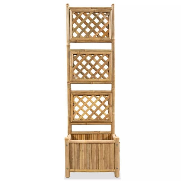 vidaXL forhøjet plantekasse til haven med espalier 40 cm bambus