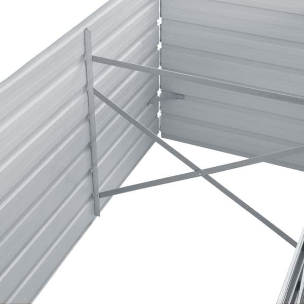vidaXL forhøjet plantekasse 320x80x45 cm galvaniseret stål grå