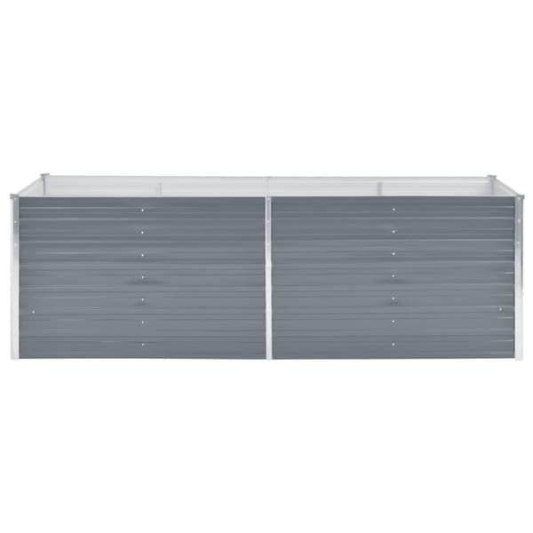 vidaXL forhøjet plantekasse 240x80x77 cm galvaniseret stål grå
