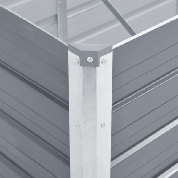 vidaXL forhøjet plantekasse 240x80x77 cm galvaniseret stål grå