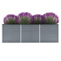 Miniatyrbillede 7 af 8: vidaXL forhøjet plantekasse 240x80x77 cm galvaniseret stål grå