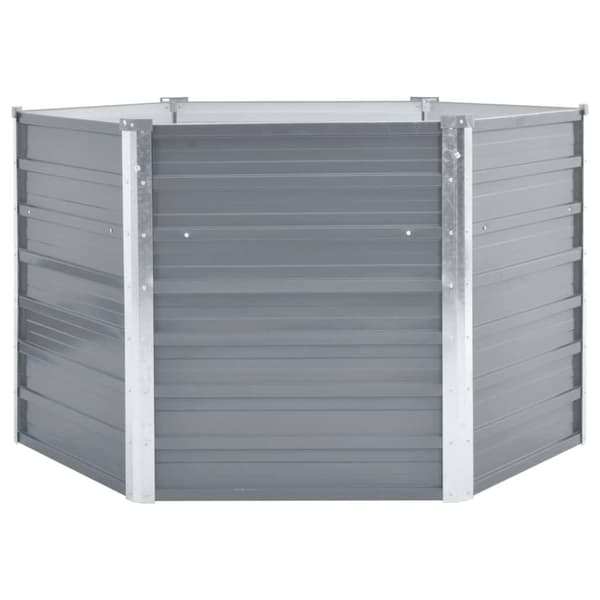 vidaXL forhøjet plantekasse 129x129x77 cm galvaniseret stål grå