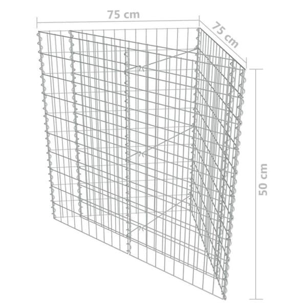 vidaXL Gabion høybed galvanisert stål 75x75x50 cm