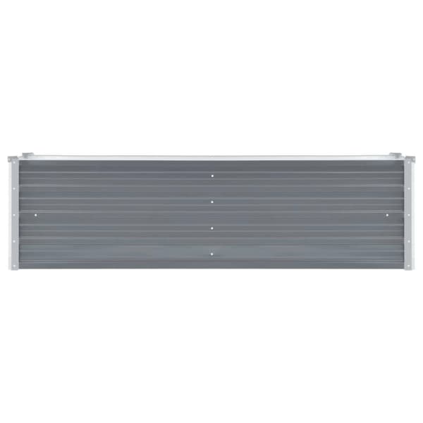 vidaXL Odlingslåda upphöjd galvaniserat stål 160x40x45 cm grå
