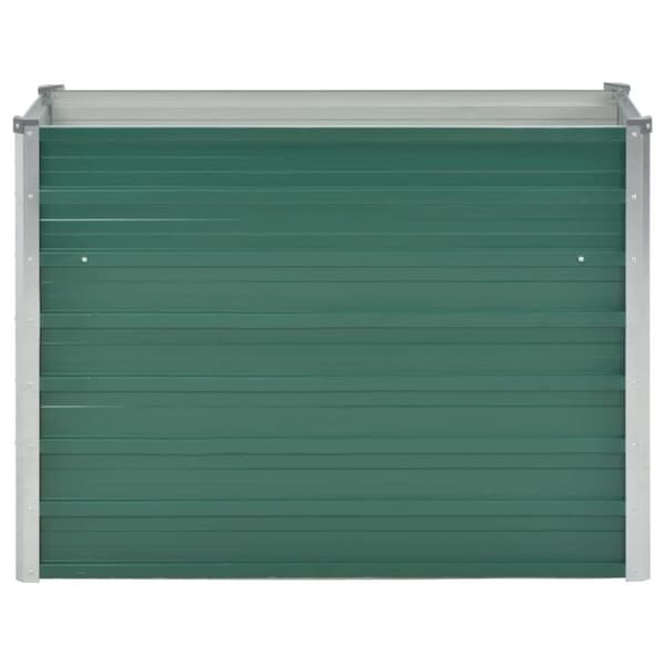 vidaXL Odlingslåda upphöjd galvaniserat stål 100x40x77 cm grön