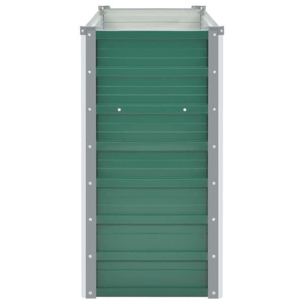 vidaXL Odlingslåda upphöjd galvaniserat stål 100x40x77 cm grön