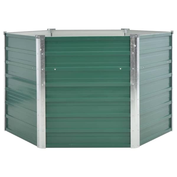 vidaXL Høybed galvanisert stål 129x129x77 cm grønn