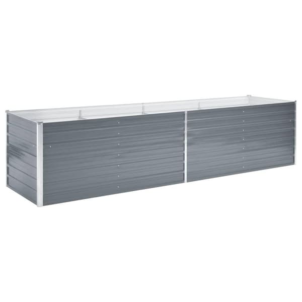 vidaXL Høybed galvanisert stål 320x80x77 cm grå