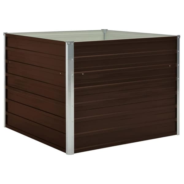 vidaXL Forhøyet hagebed brun 100x100x77 cm galvanisert stål