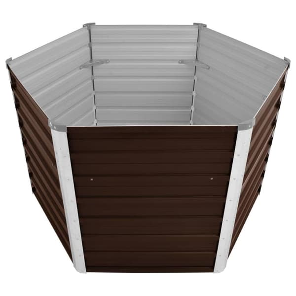 vidaXL hævet plantekasse 129x129x77 cm galvaniseret stål brun