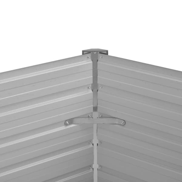 vidaXL hævet plantekasse 129x129x77 cm galvaniseret stål brun