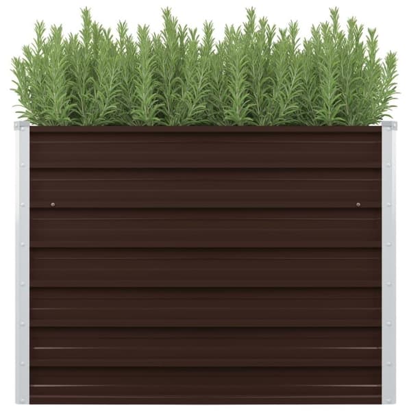 vidaXL hævet plantekasse 100x40x77 cm galvaniseret stål brun