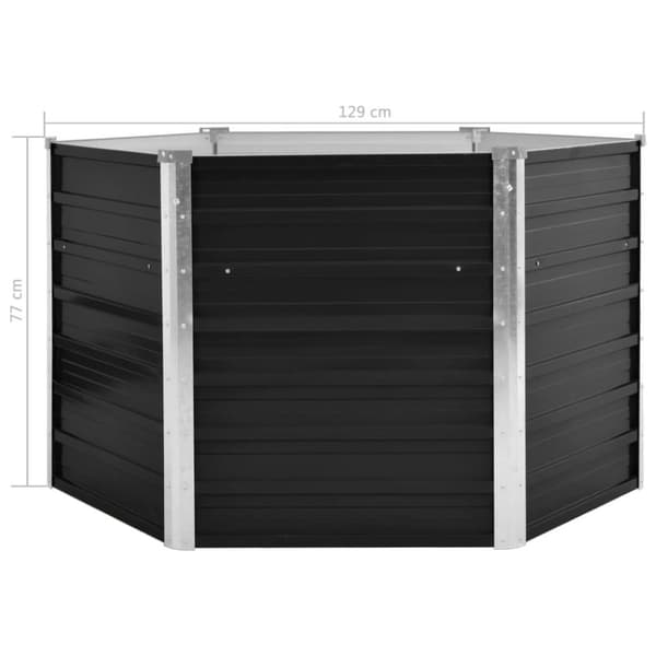 vidaXL Høybed antrasitt 129x129x77 cm galvanisert stål