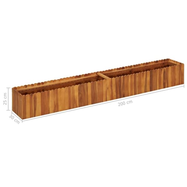 vidaXL Odlingslåda upphöjd 200x30x25 cm massivt akaciaträ