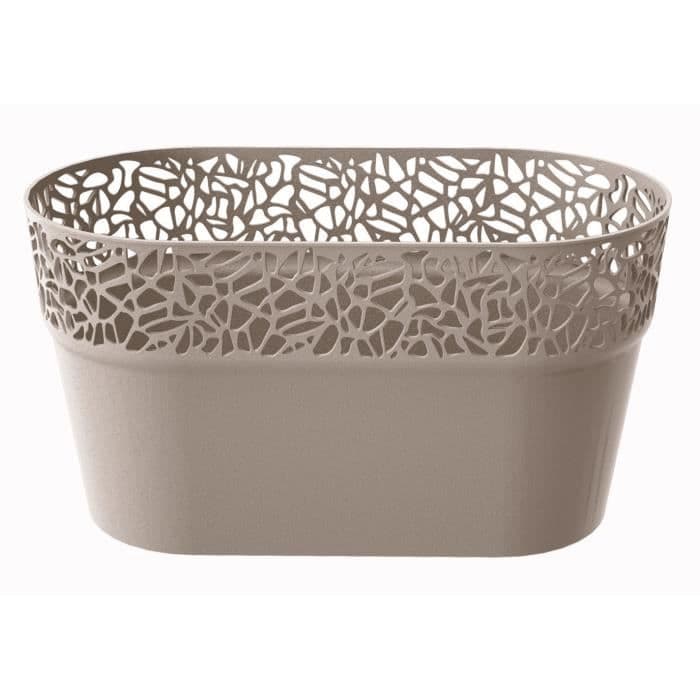 PROSPERPLAST Naturo soikea istutusalusta - L 275 mm - mokka ruskea