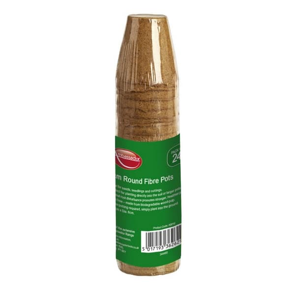 Ambassador Runde plantekrukker af fiber (pakke med 24) Brown One Size