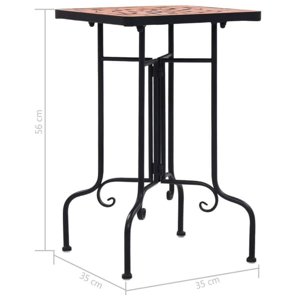 vidaXL Sidebord med mosaikkmønster terrakotta keramikk