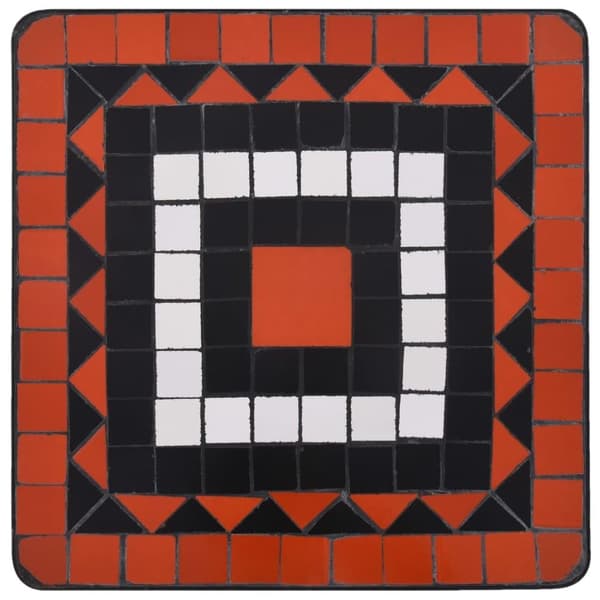 vidaXL Sidebord med mosaikkmønster terrakotta og hvit keramikk