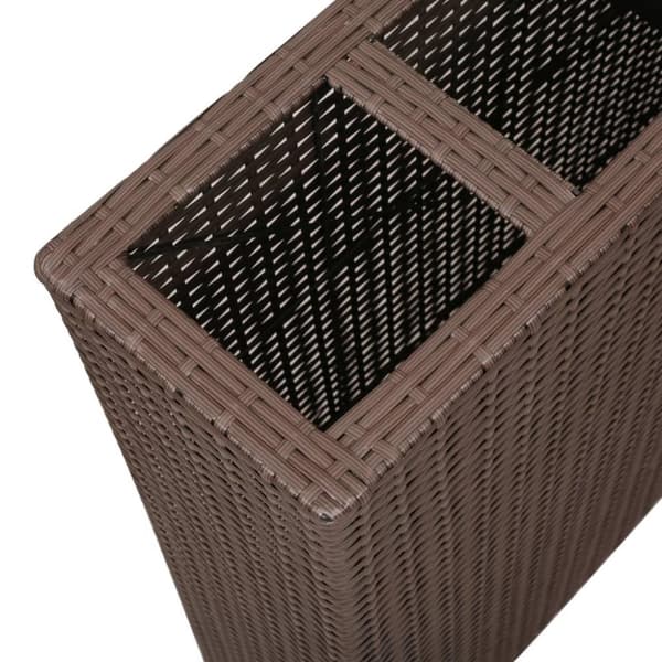 vidaXL plantekasser med 4 krukker 2 stk. polyrattan brun