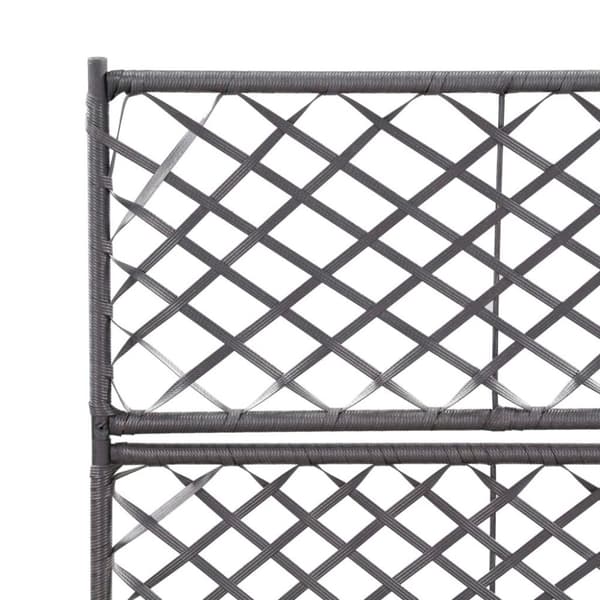 vidaXL espalier med plantekasse 2 krukker 58x30x107 polyrattan sort