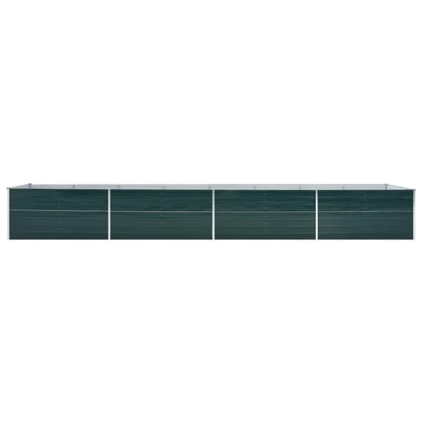 vidaXL hævet plantekasse 600x80x45 cm galvaniseret stål grøn