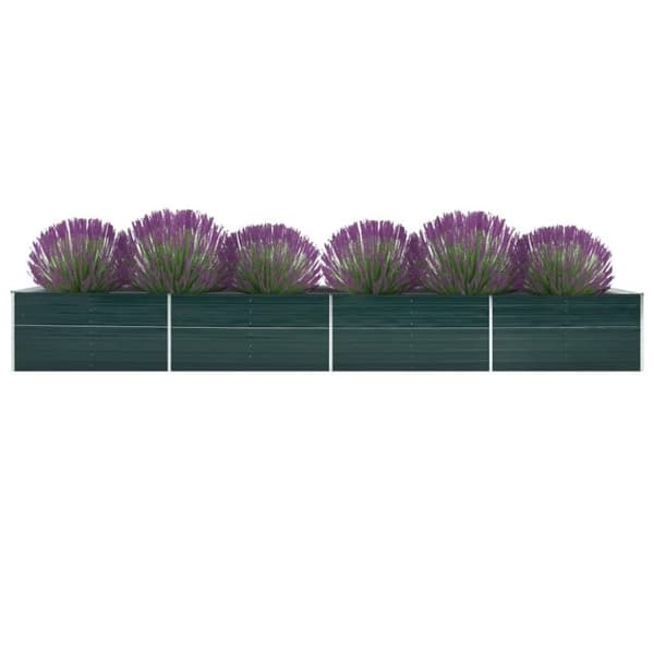 vidaXL hævet plantekasse 600x80x45 cm galvaniseret stål grøn