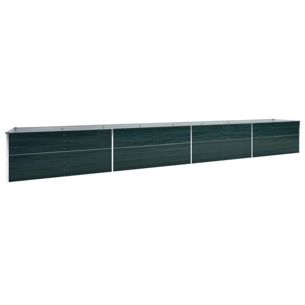 vidaXL hævet plantekasse 600x80x45 cm galvaniseret stål grøn