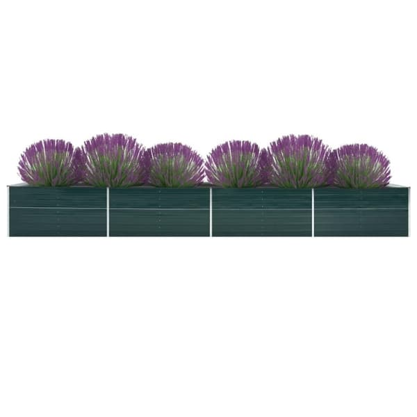 vidaXL hævet plantekasse 600x80x45 cm galvaniseret stål grøn