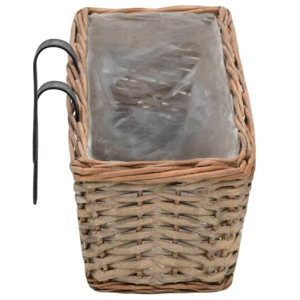 vidaXL Plantekasser for balkong 2 stk flettekurv med PE-fôring 80 cm