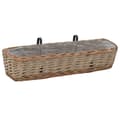 Miniatyrbilde 2 av 6: vidaXL Plantekasser for balkong 2 stk flettekurv med PE-fôring 80 cm