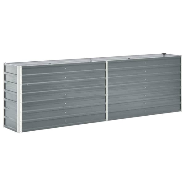 vidaXL Høybed galvanisert stål 240x40x77 cm grå